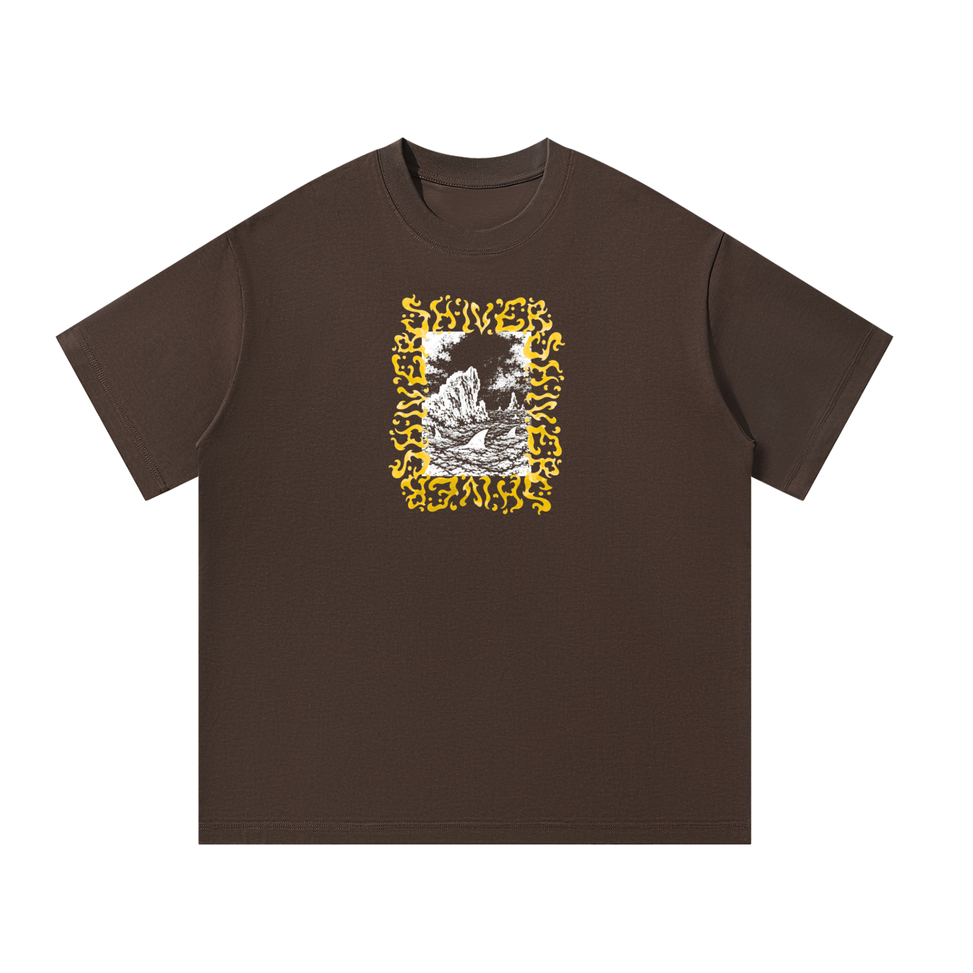 Shiver Sharks - Loose Fit -  Yellow text