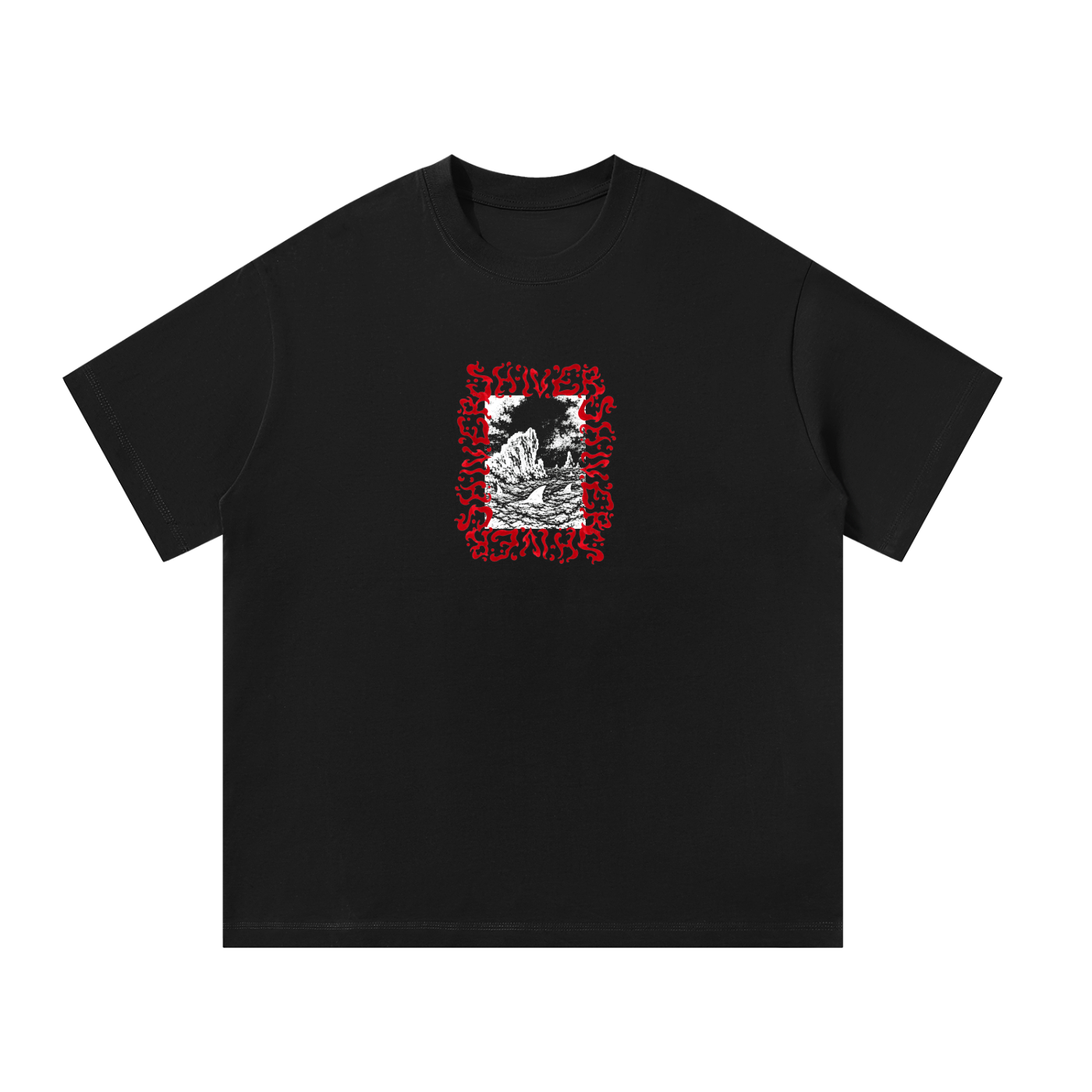 Shiver sharks - Loose fit - Red text