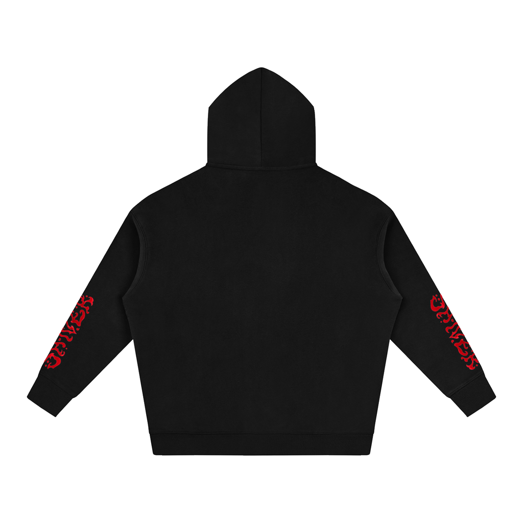 Sharks - Hoodie - Red on black with sleeves