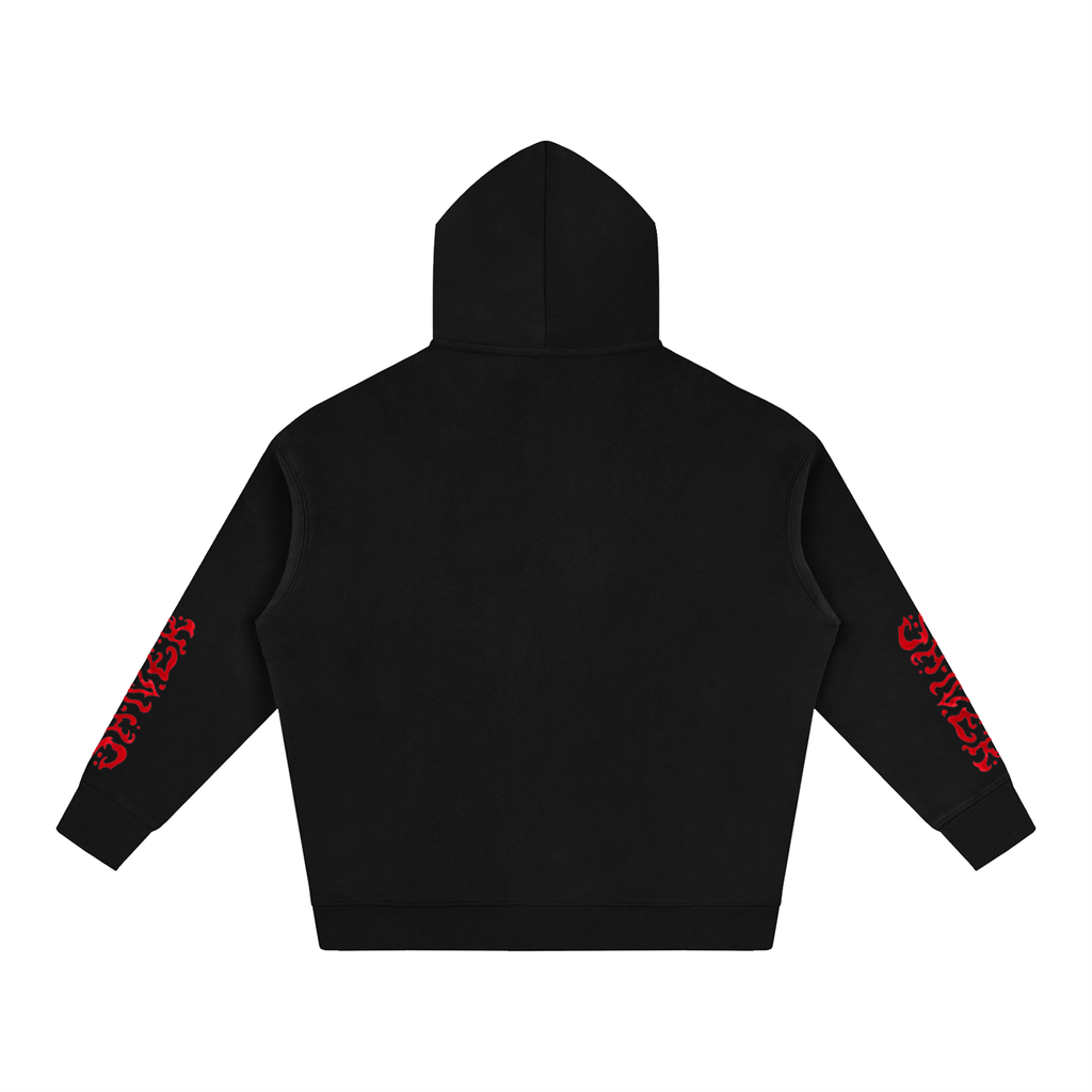 Sharks - Regular Fit Hoodie - Red on black
